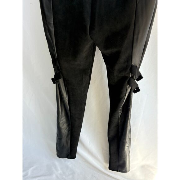 Maniere de Voir Vegan Leather Suede Pants Goth Rocker Size 10 Party Alternative - Picture 2 of 12